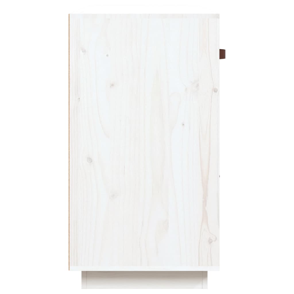 vidaXL Komoda, biała, 100x40x75 cm, lite drewno sosnowe