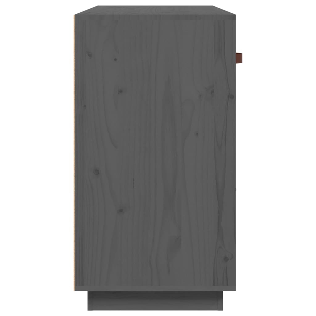 vidaXL Komoda, szara, 100x40x75 cm, lite drewno sosnowe