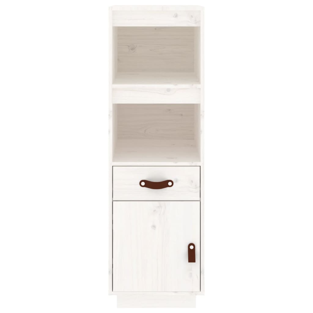 vidaXL Szafka, biała, 34x40x108,5 cm, lite drewno sosnowe