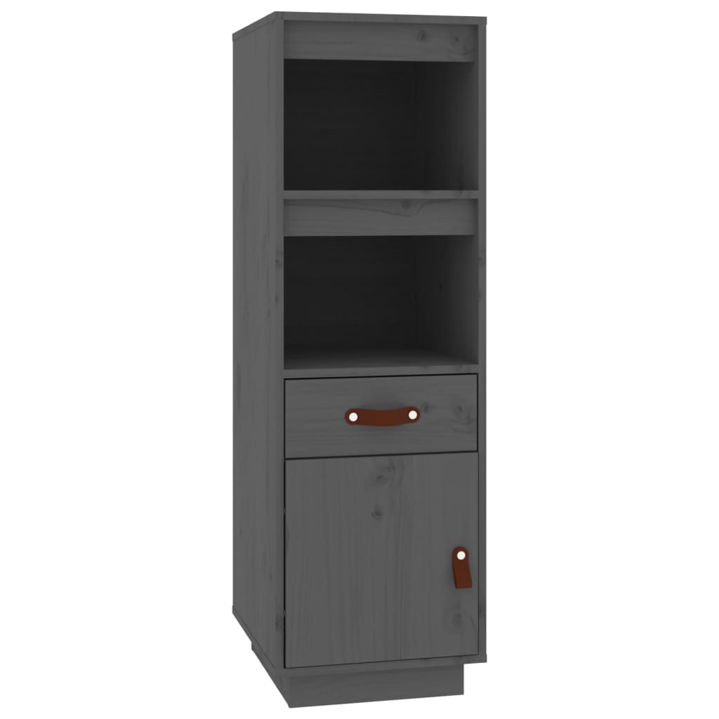 vidaXL Szafka, szara, 34x40x108,5 cm, lite drewno sosnowe