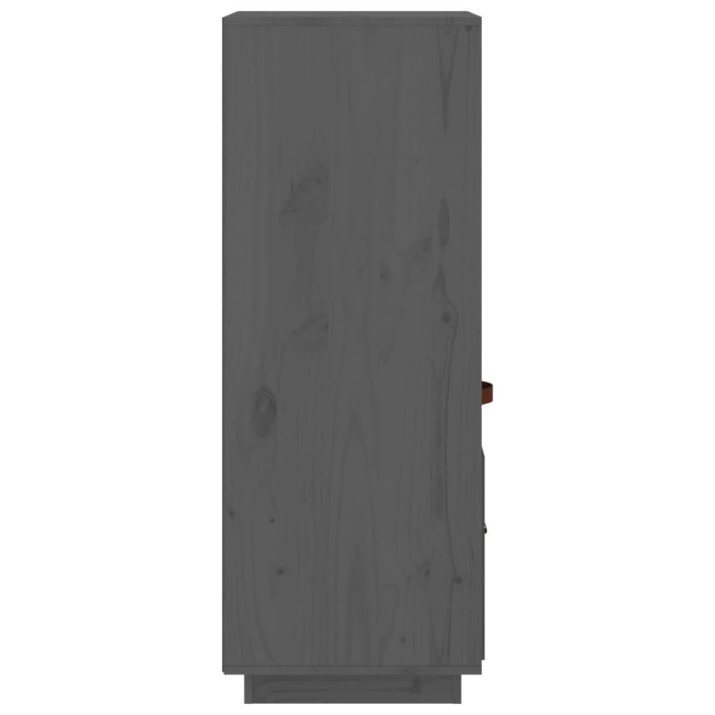 vidaXL Szafka, szara, 34x40x108,5 cm, lite drewno sosnowe