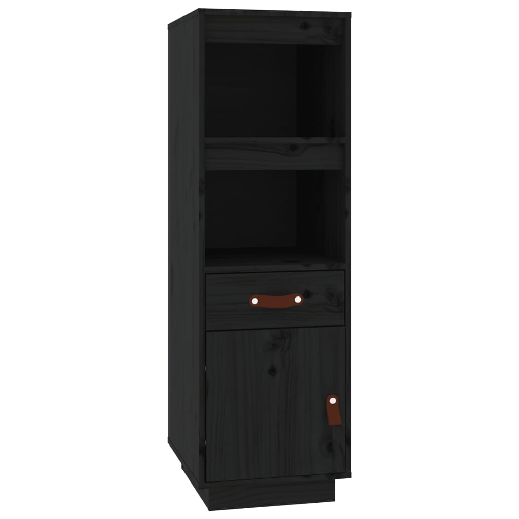 vidaXL Kredens, czarny, 34x40x108,5 cm, lite drewno sosnowe