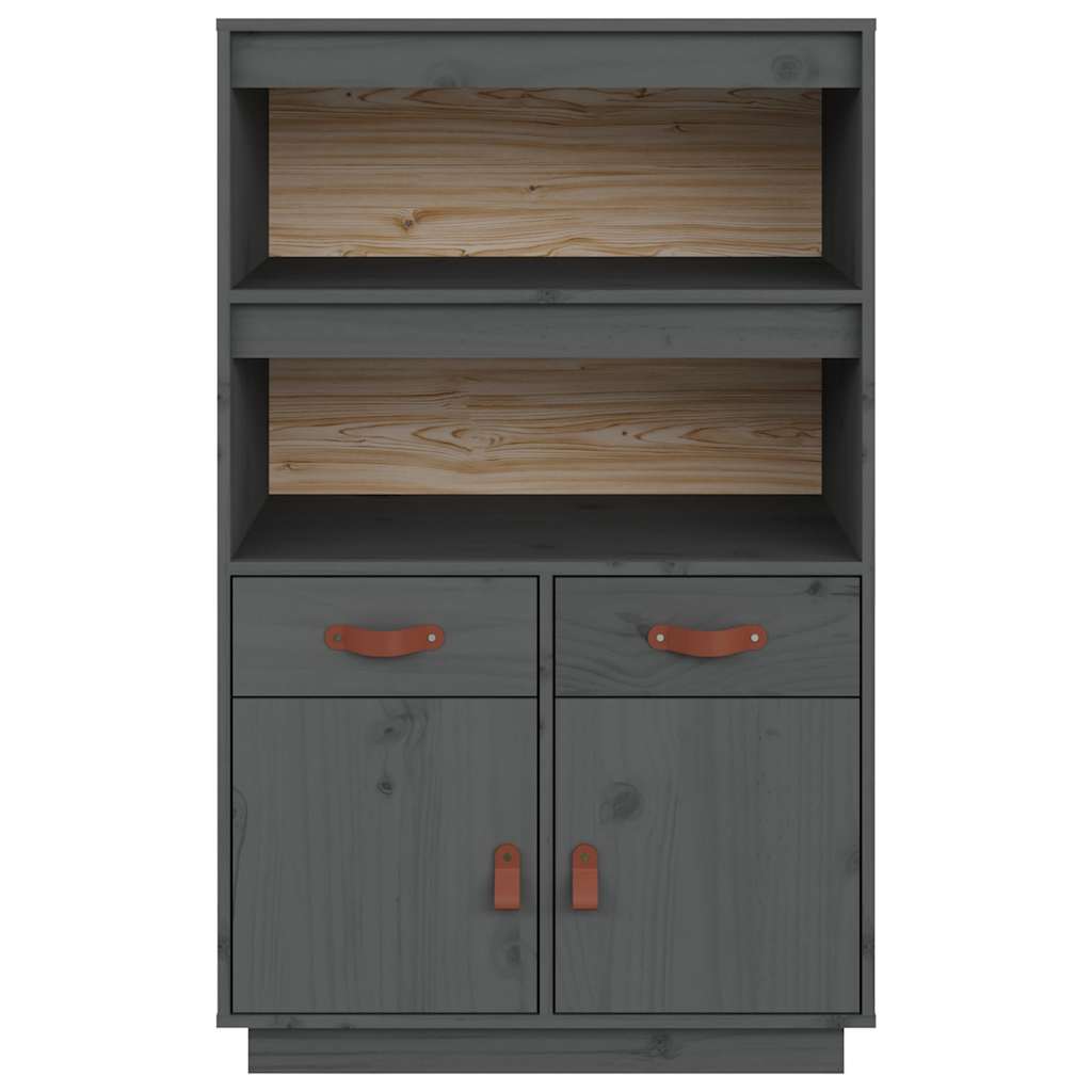 vidaXL Szafka, szara, 67x40x108,5 cm, lite drewno sosnowe