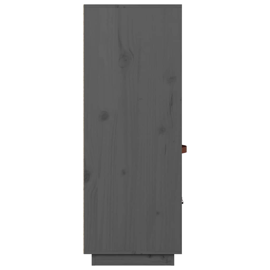 vidaXL Szafka, szara, 67x40x108,5 cm, lite drewno sosnowe