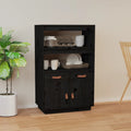 vidaXL Kredens, czarny, 67x40x108,5 cm, lite drewno sosnowe