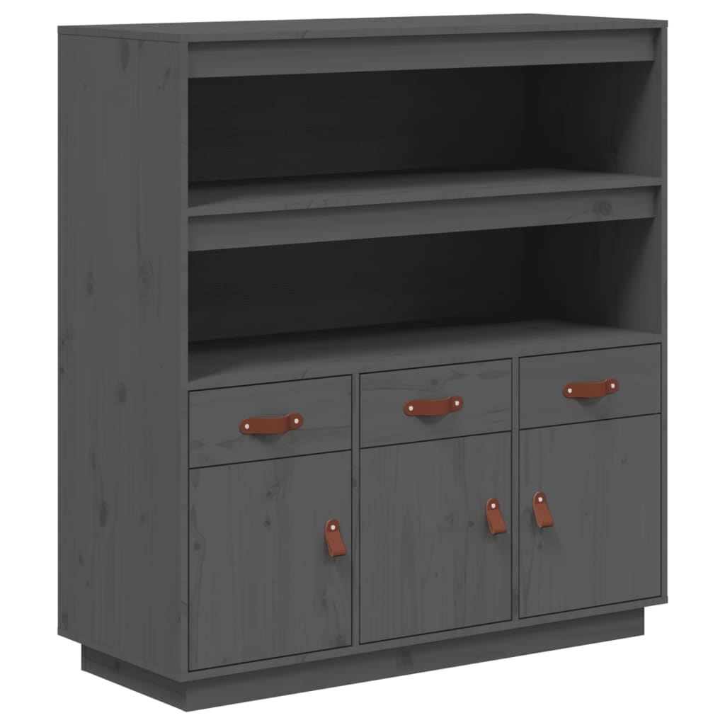 vidaXL Szafka, szara, 100x40x108,5 cm, lite drewno sosnowe
