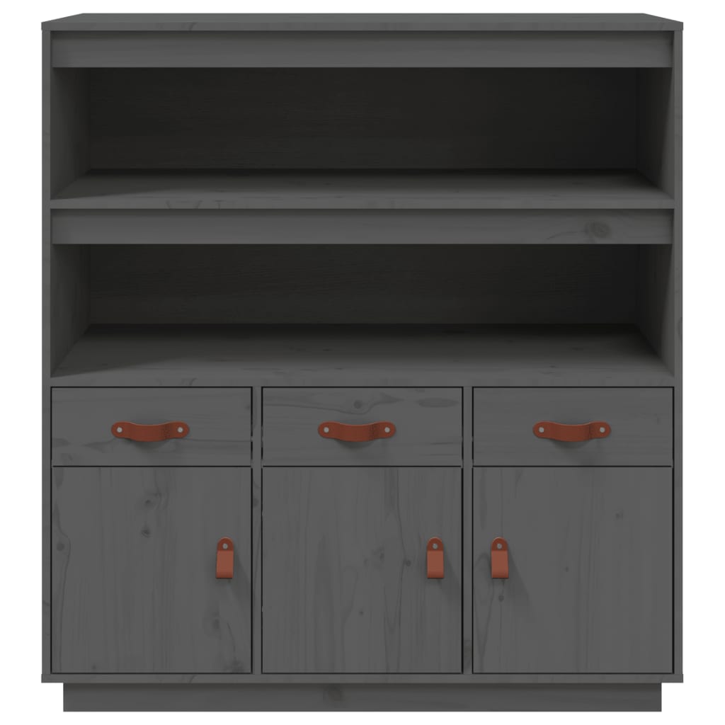 vidaXL Szafka, szara, 100x40x108,5 cm, lite drewno sosnowe