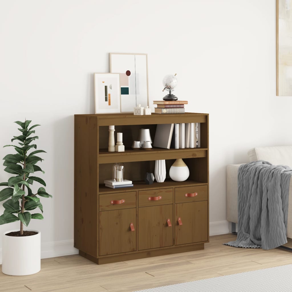vidaXL Kredens, miodowy brąz, 100x40x108,5 cm, lite drewno sosnowe
