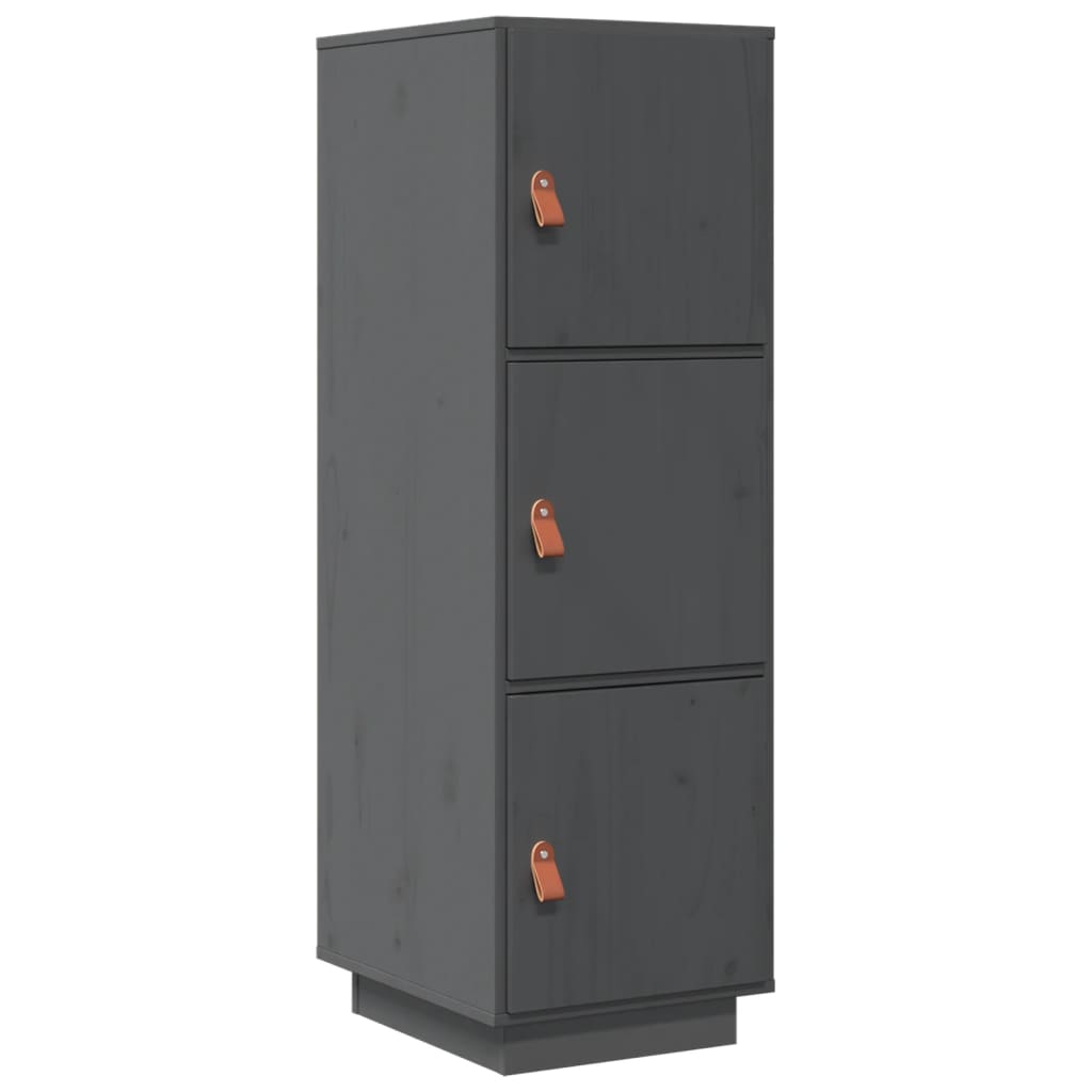vidaXL Szafka, szara, 34x40x108,5 cm, lite drewno sosnowe
