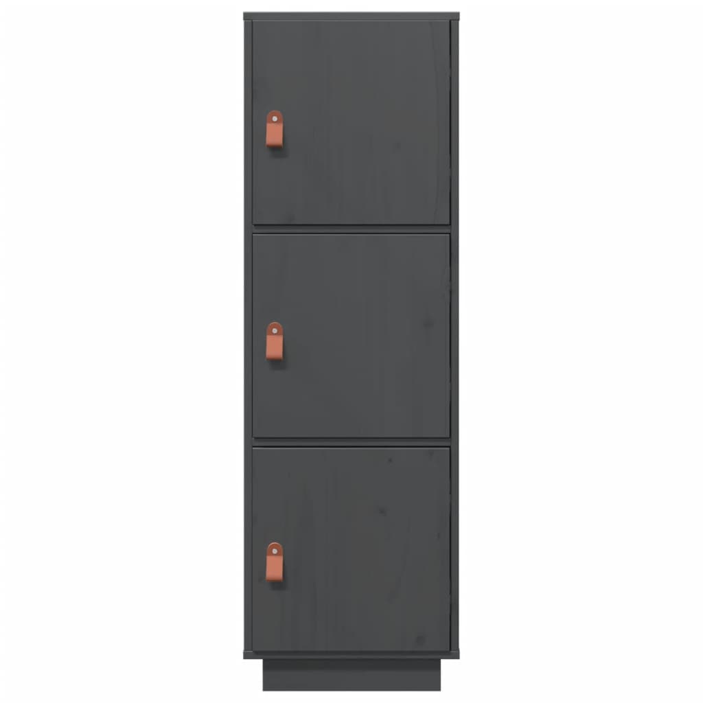 vidaXL Szafka, szara, 34x40x108,5 cm, lite drewno sosnowe