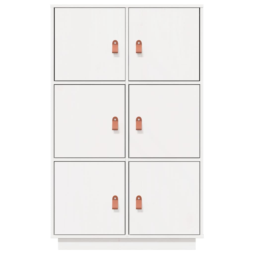 vidaXL Szafka, biała, 67x40x108,5 cm, lite drewno sosnowe