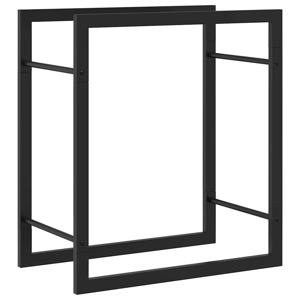 vidaXL Stojak na drewno, matowy czarny, 50x28x56 cm, stalowy
