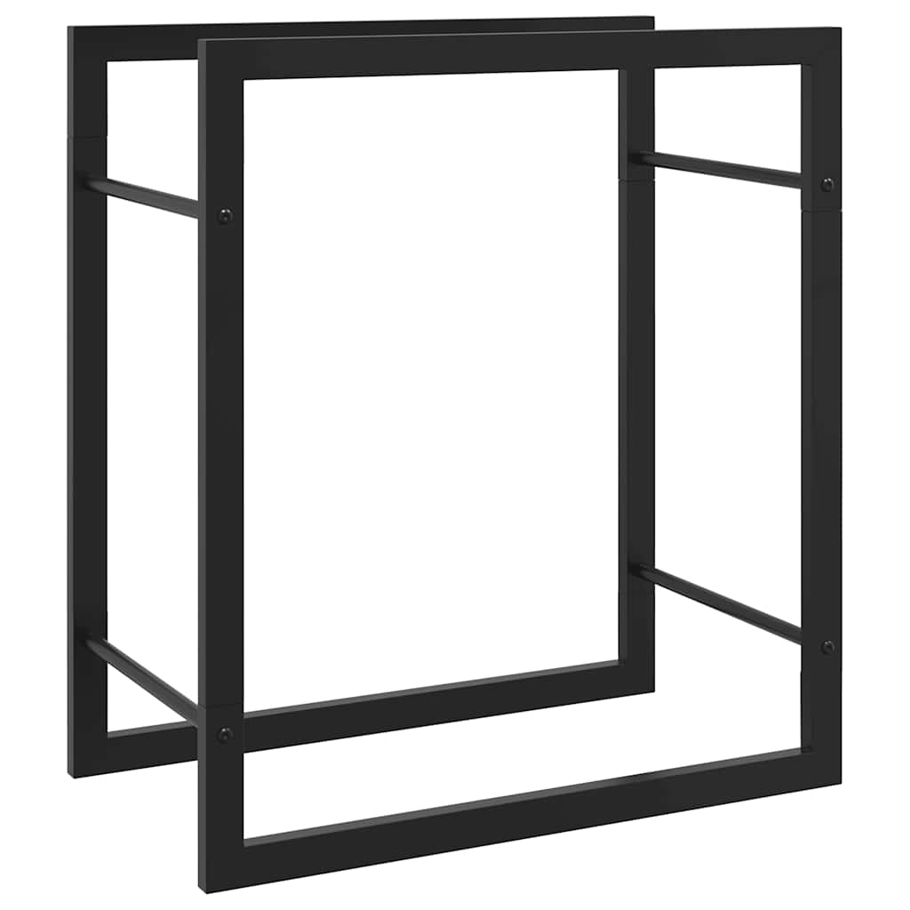 vidaXL Stojak na drewno, matowy czarny, 50x28x56 cm, stalowy
