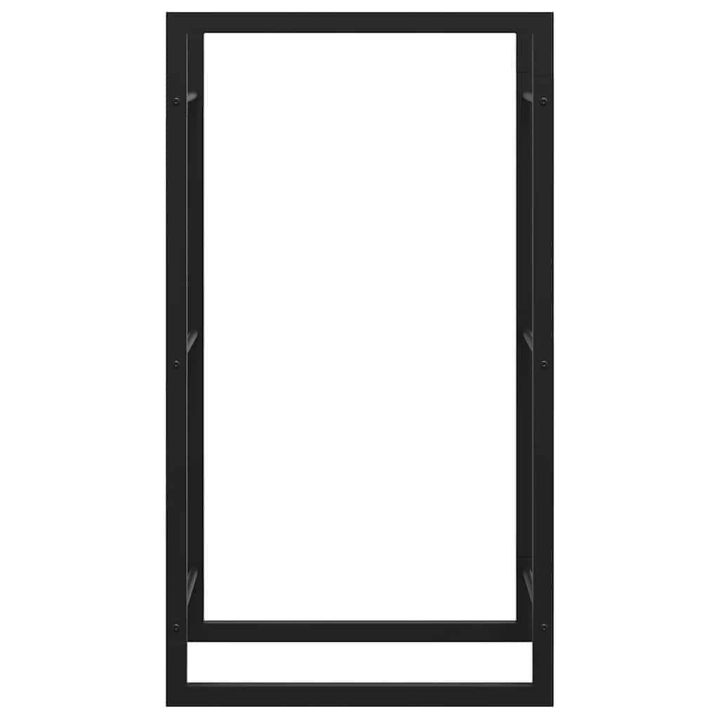 vidaXL Stojak na drewno, matowy czarny, 50x28x94 cm, stalowy