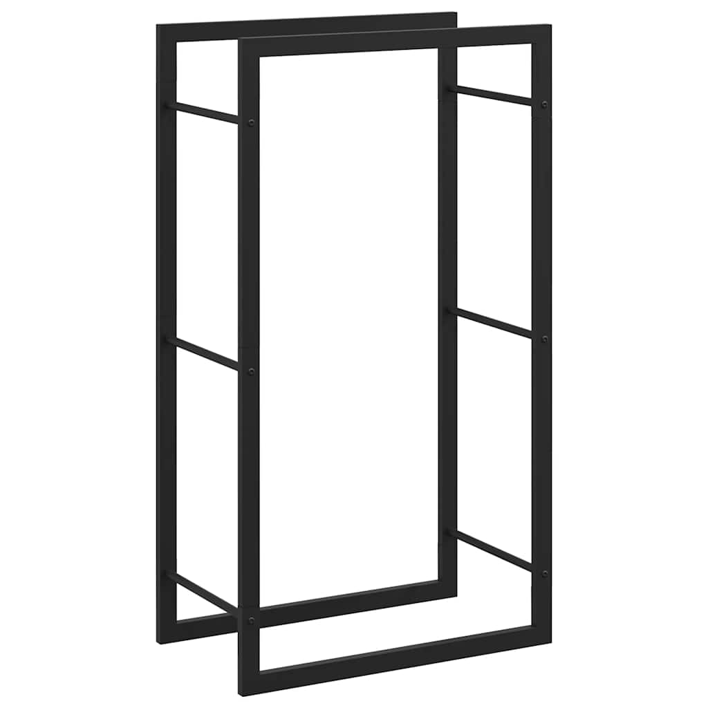 vidaXL Stojak na drewno, matowy czarny, 50x28x94 cm, stalowy
