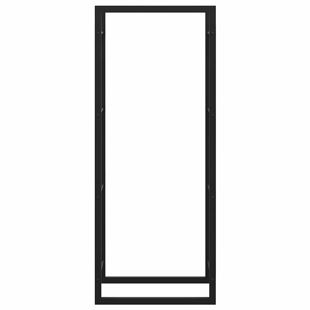 vidaXL Stojak na drewno, matowy czarny, 50x28x132 cm, stalowy