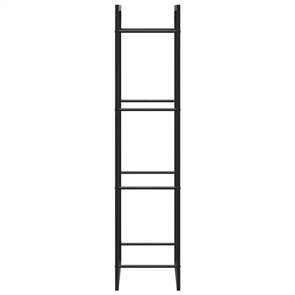 vidaXL Stojak na drewno, matowy czarny, 50x28x132 cm, stalowy