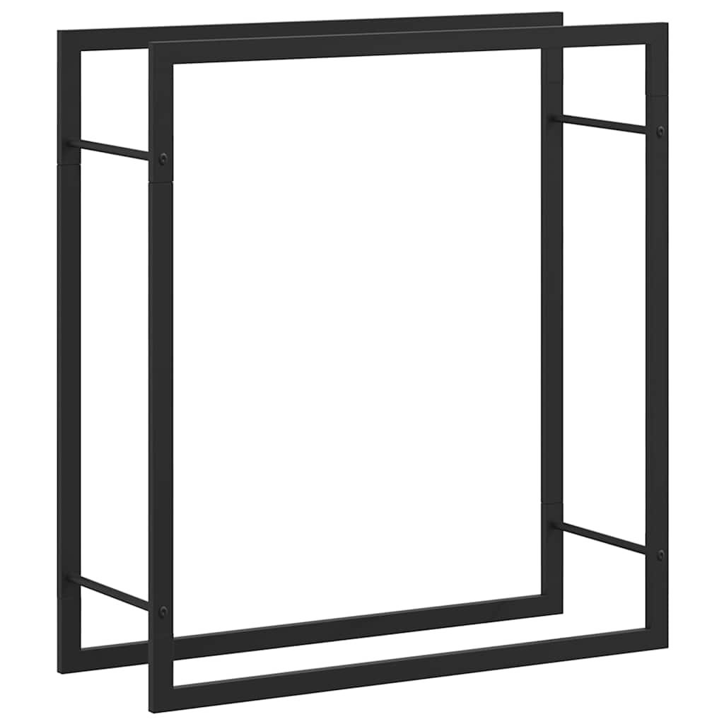 vidaXL Stojak na drewno, matowy czarny, 80x28x86 cm, stalowy