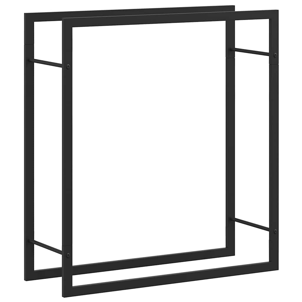 vidaXL Stojak na drewno, matowy czarny, 80x28x86 cm, stalowy
