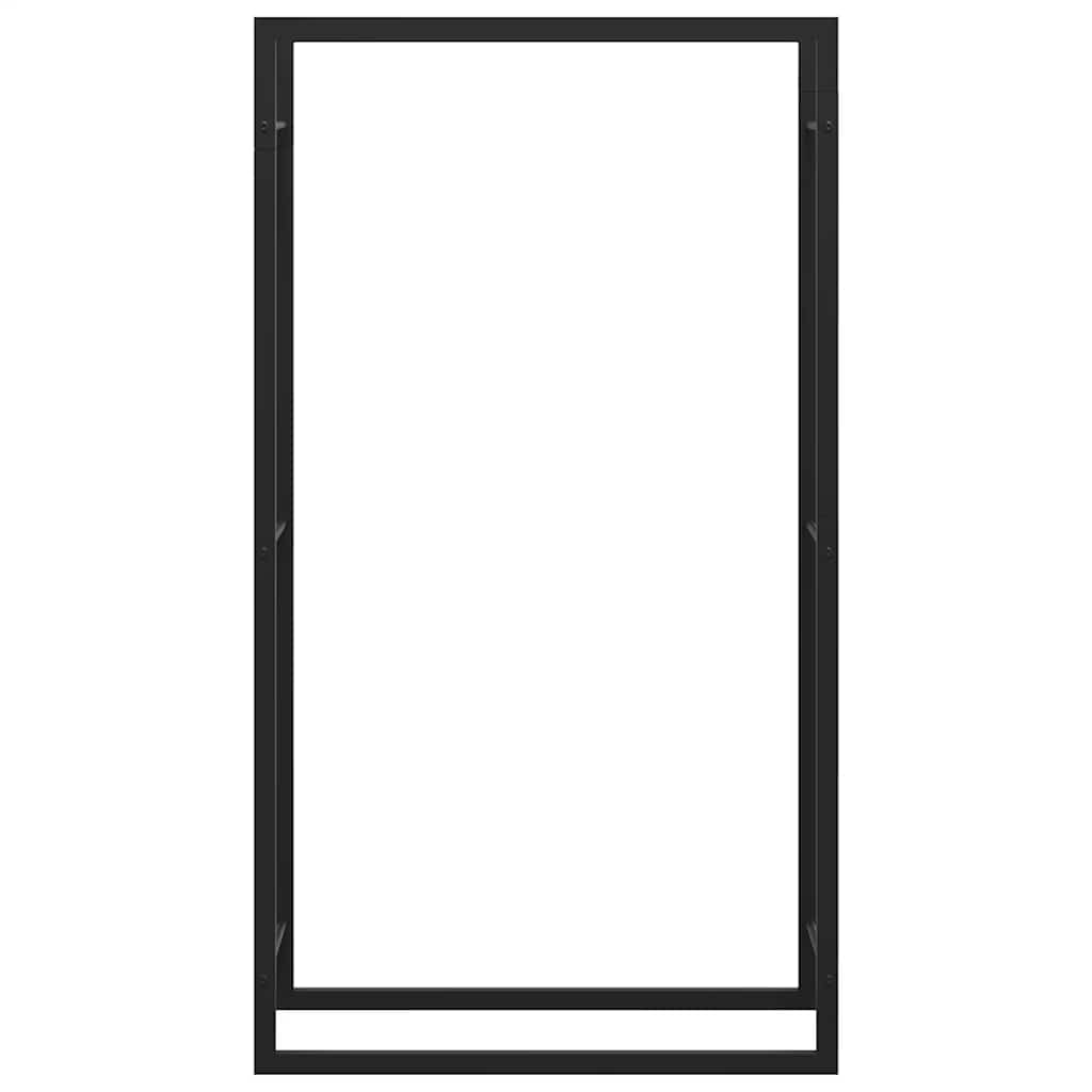 vidaXL Stojak na drewno opałowe matowy czarny 80x28x154 cm stalowy