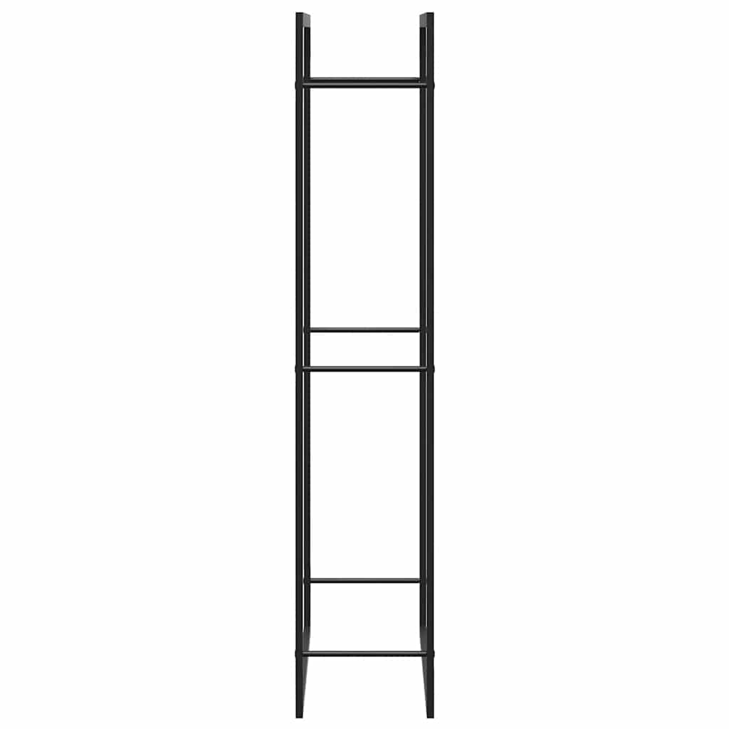 vidaXL Stojak na drewno opałowe matowy czarny 80x28x154 cm stalowy