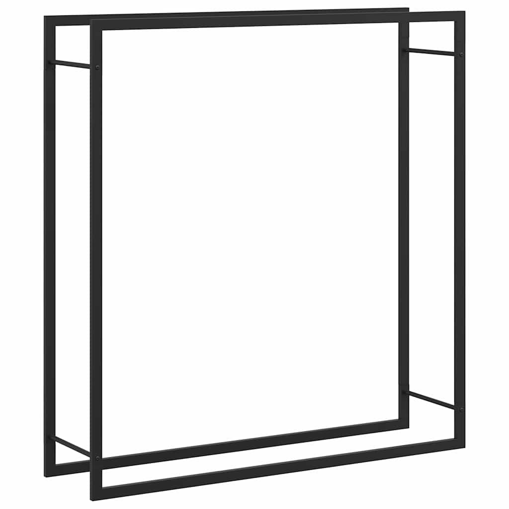 vidaXL Stojak na drewno, matowy czarny, 110x28x116 cm, stalowy
