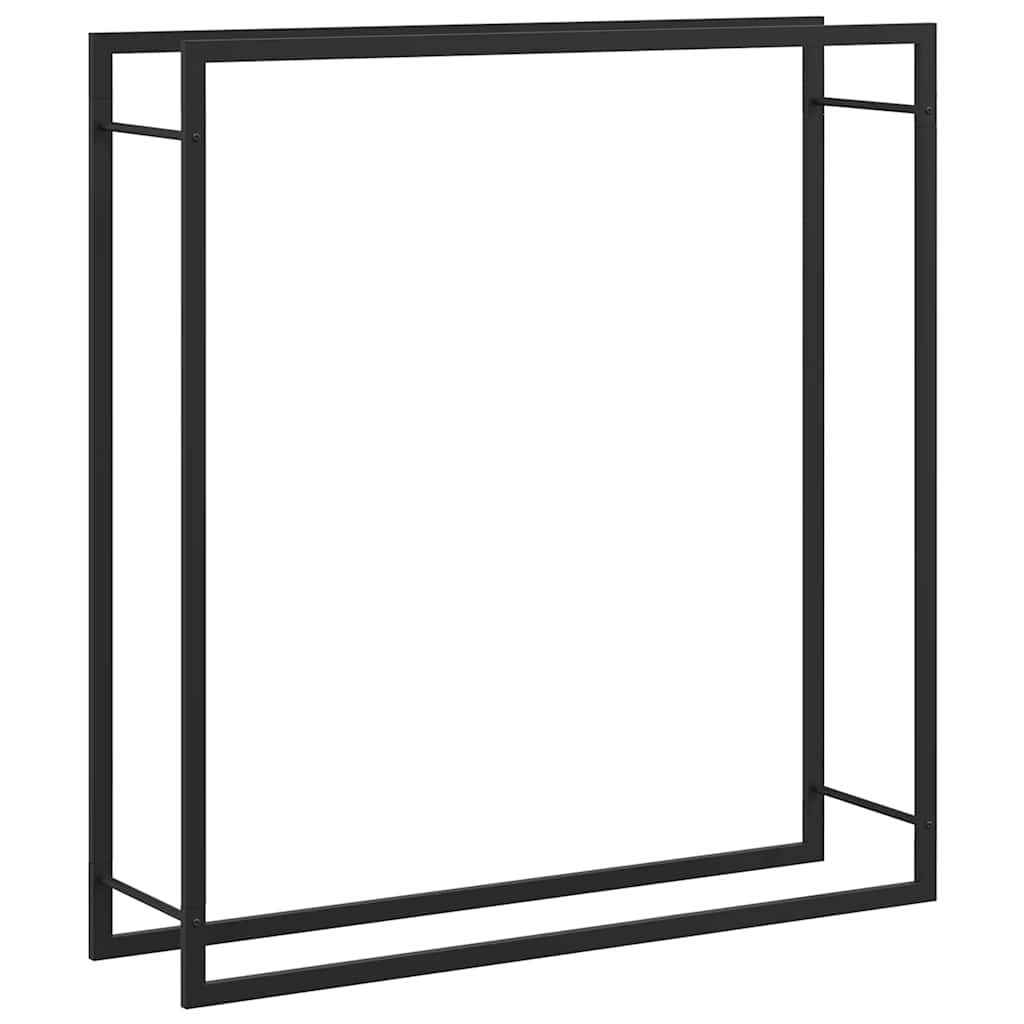 vidaXL Stojak na drewno, matowy czarny, 110x28x116 cm, stalowy