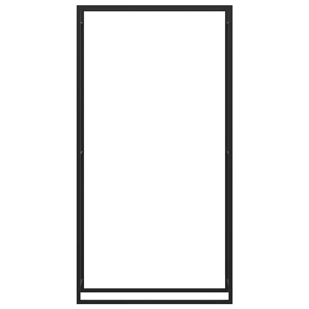vidaXL Stojak na drewno, matowy czarny, 110x28x214 cm, stalowy