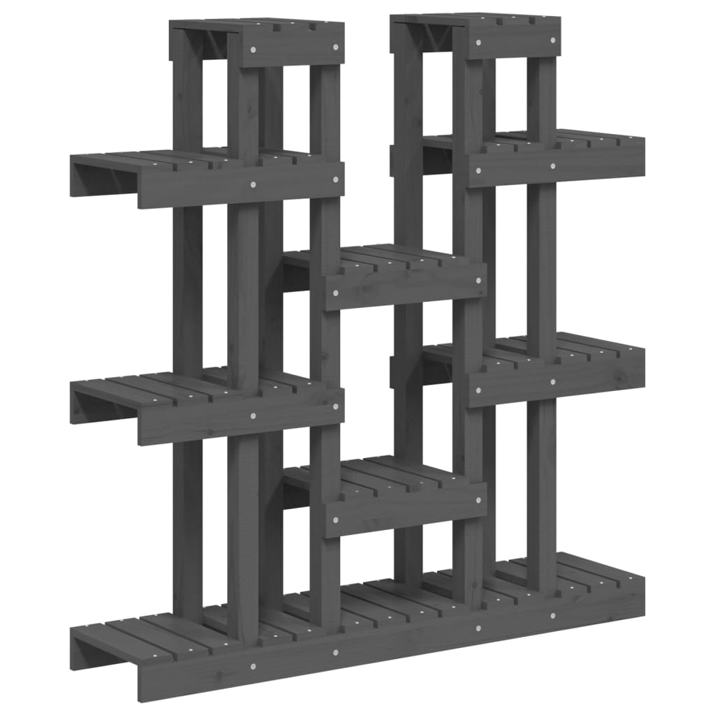 vidaXL Kwietnik, szary, 104,5x25x109,5 cm, lite drewno sosnowe