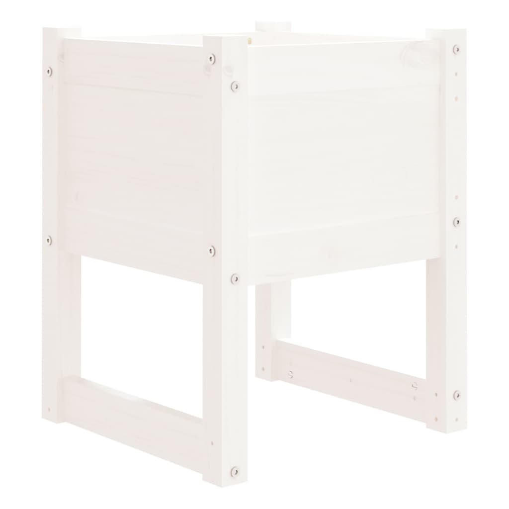 vidaXL Donice, 2 szt., białe, 40x40x52,5 cm, lite drewno sosnowe