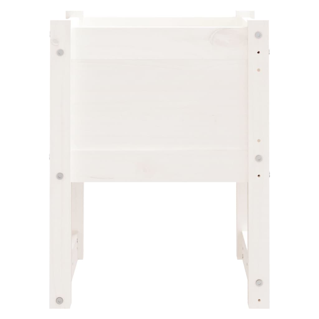 vidaXL Donice, 2 szt., białe, 40x40x52,5 cm, lite drewno sosnowe