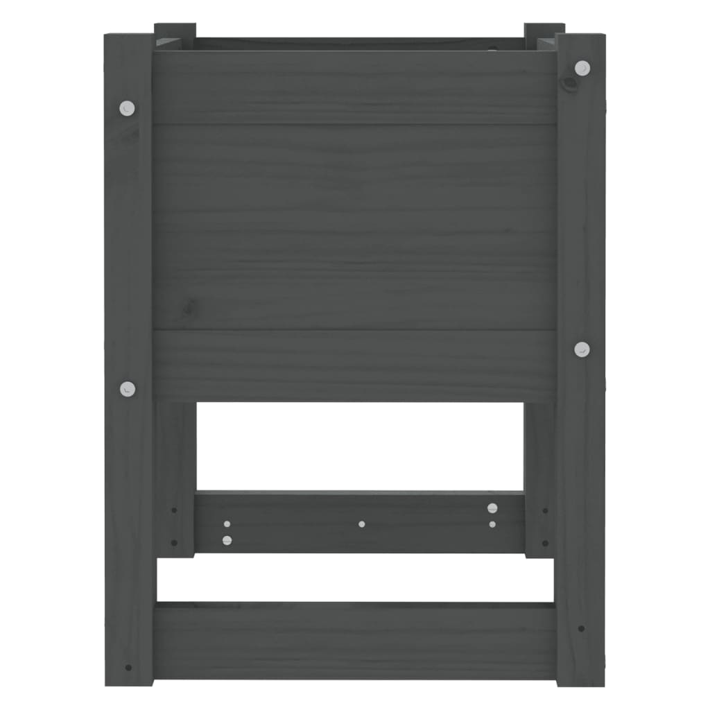 vidaXL Donice, 2 szt., szare, 40x40x52,5 cm, lite drewno sosnowe