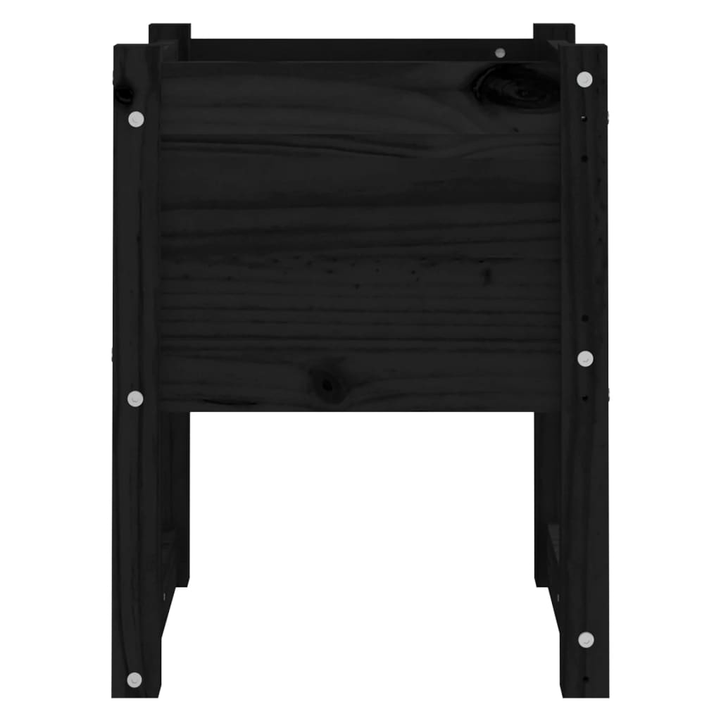 vidaXL Donica, czarny, 40x40x52,5 cm, lite drewno sosnowe