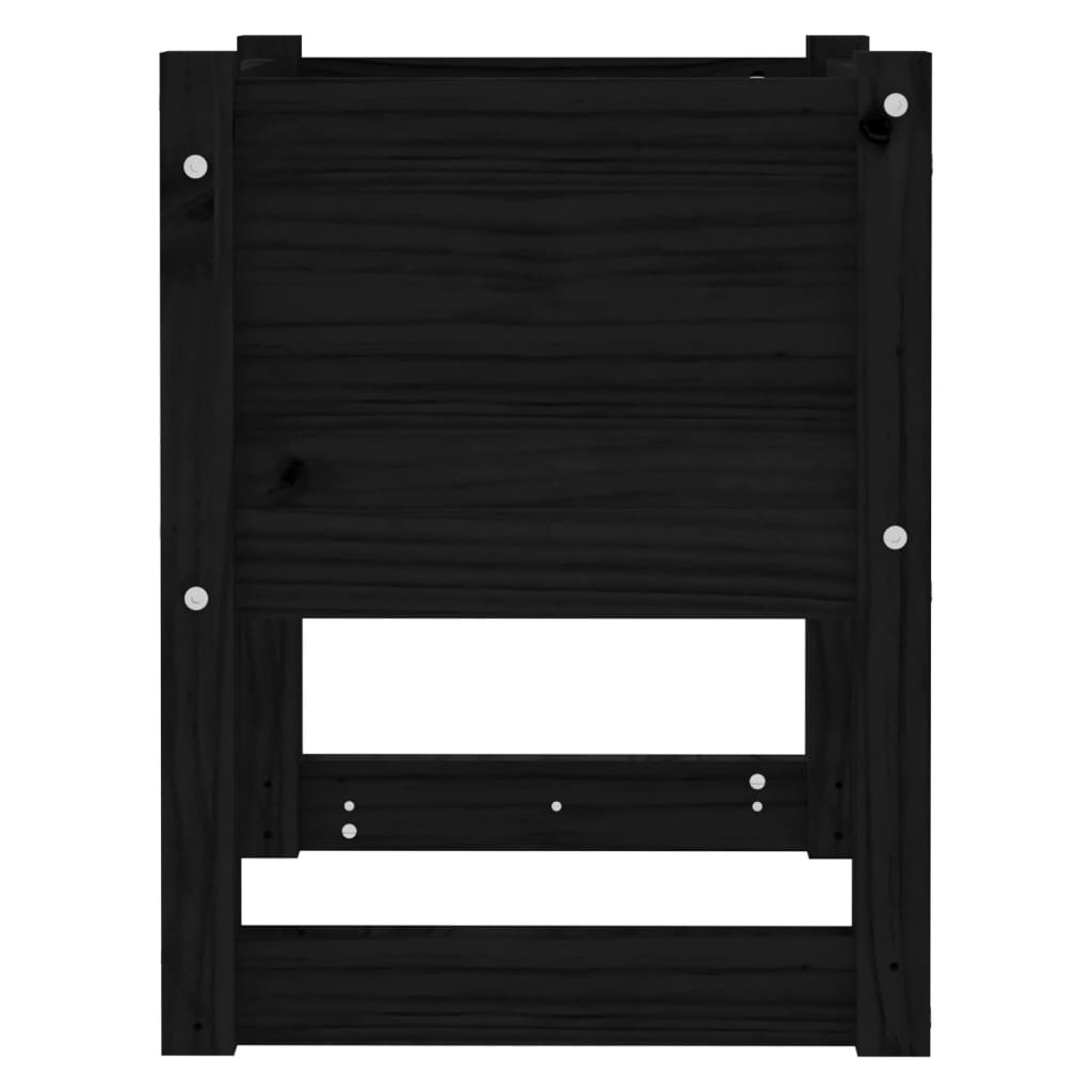 vidaXL Donica, czarny, 40x40x52,5 cm, lite drewno sosnowe