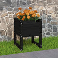 vidaXL Donica, czarny, 40x40x52,5 cm, lite drewno sosnowe