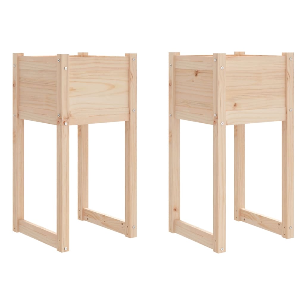 vidaXL Donice, 2 szt., 40x40x81 cm, lite drewno sosnowe