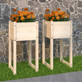 vidaXL Donice, 2 szt., 40x40x81 cm, lite drewno sosnowe