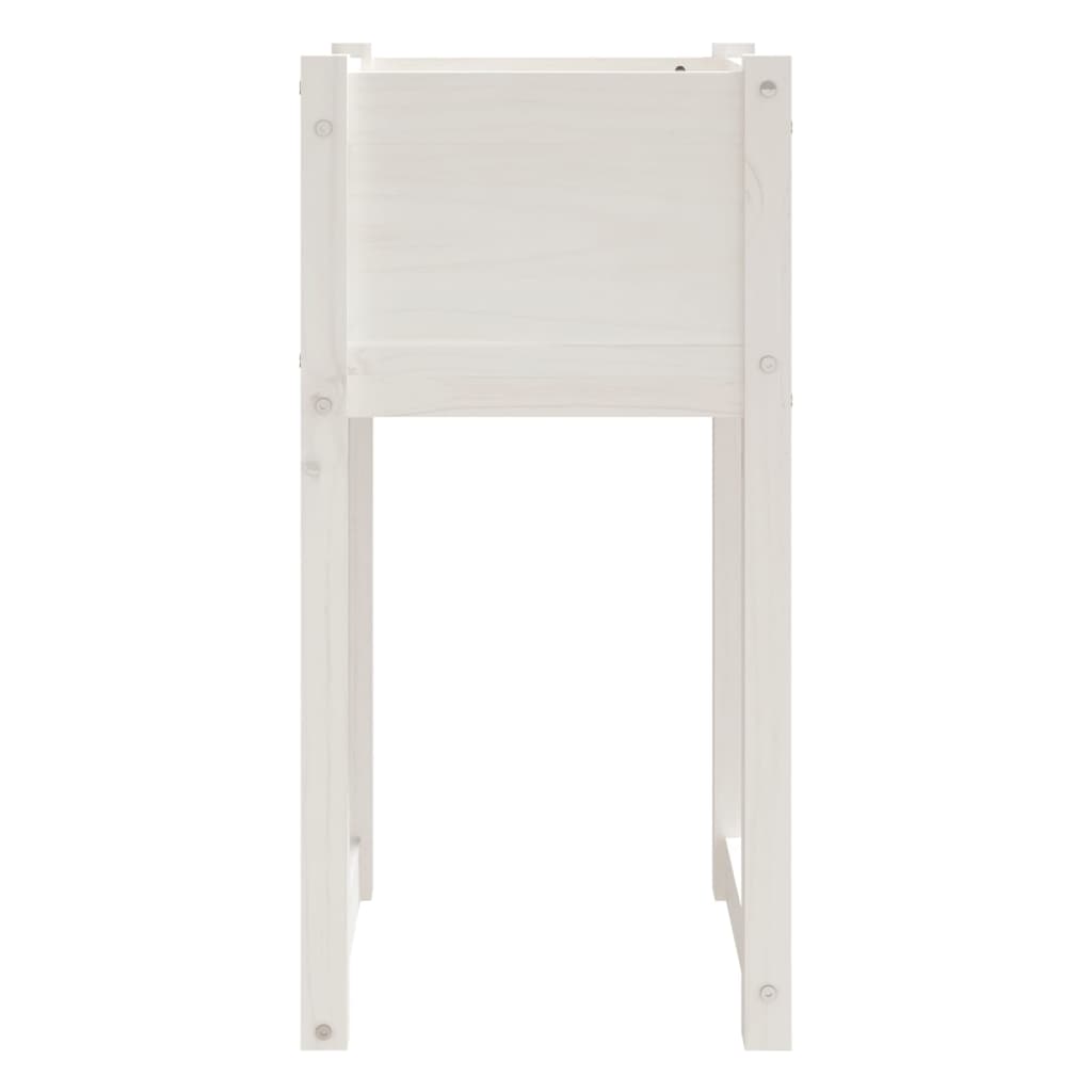 vidaXL Donica, biała, 40x40x81 cm, lite drewno sosnowe