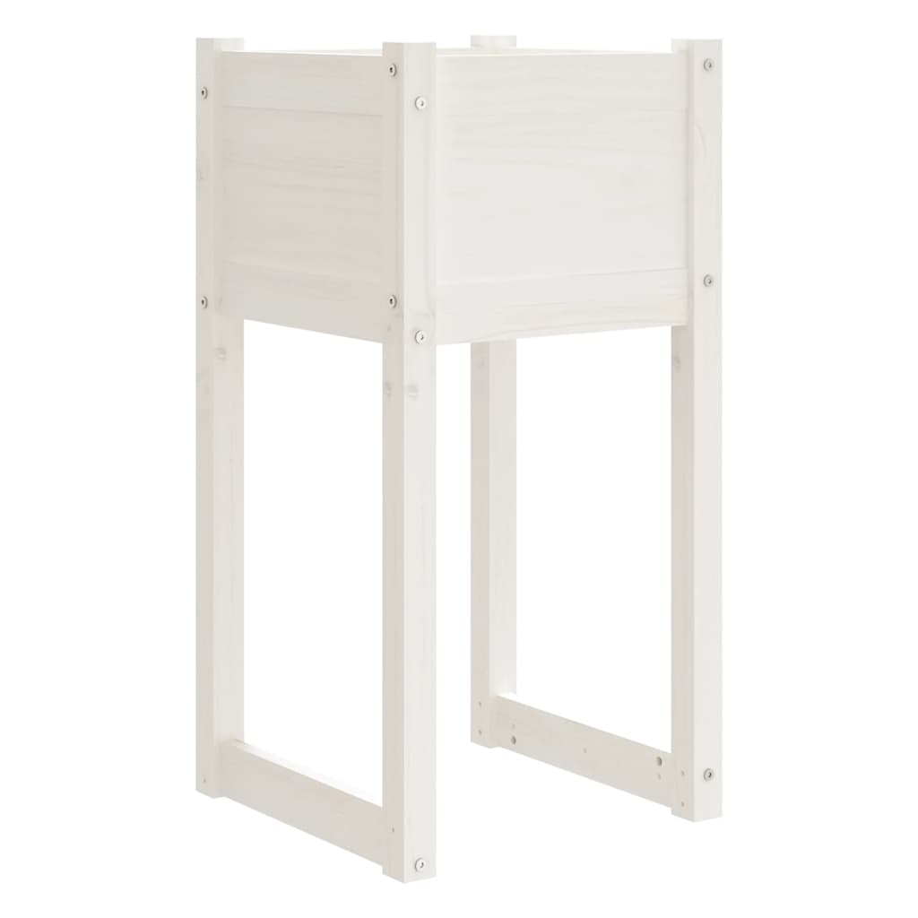 vidaXL Donice, 2 szt., białe, 40x40x81 cm, lite drewno sosnowe