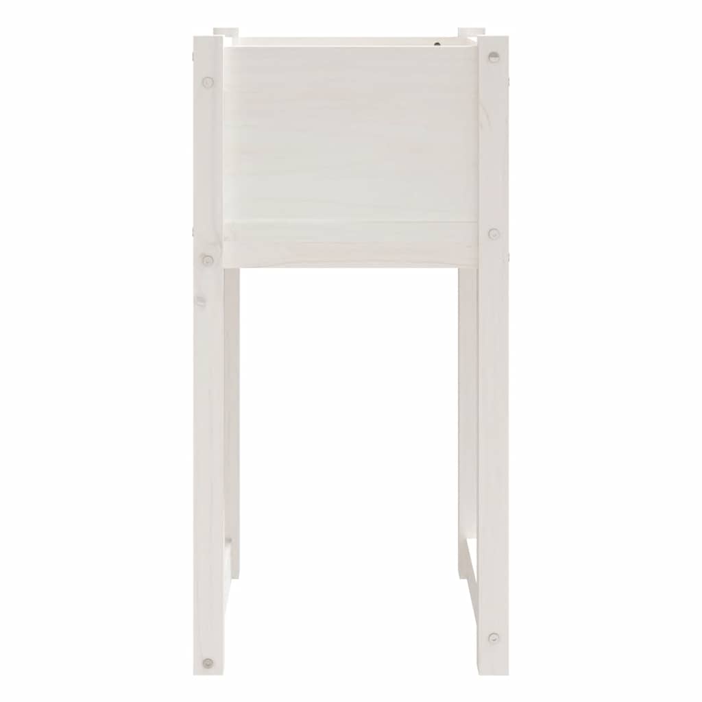 vidaXL Donice, 2 szt., białe, 40x40x81 cm, lite drewno sosnowe