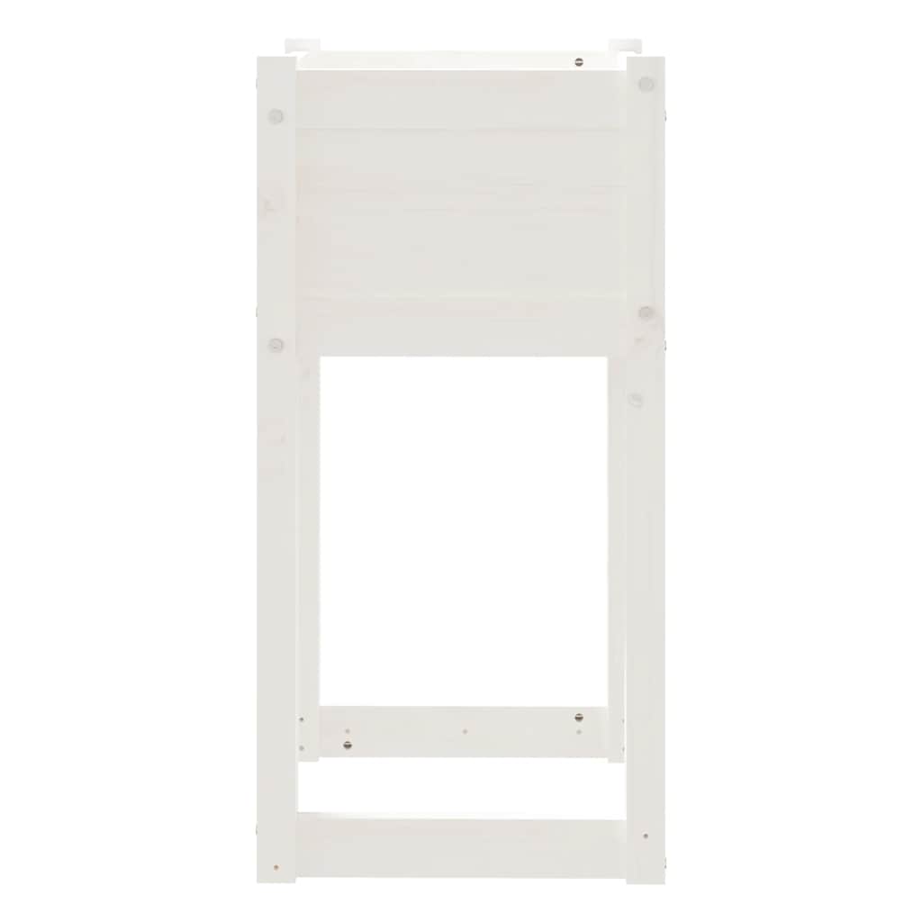 vidaXL Donice, 2 szt., białe, 40x40x81 cm, lite drewno sosnowe