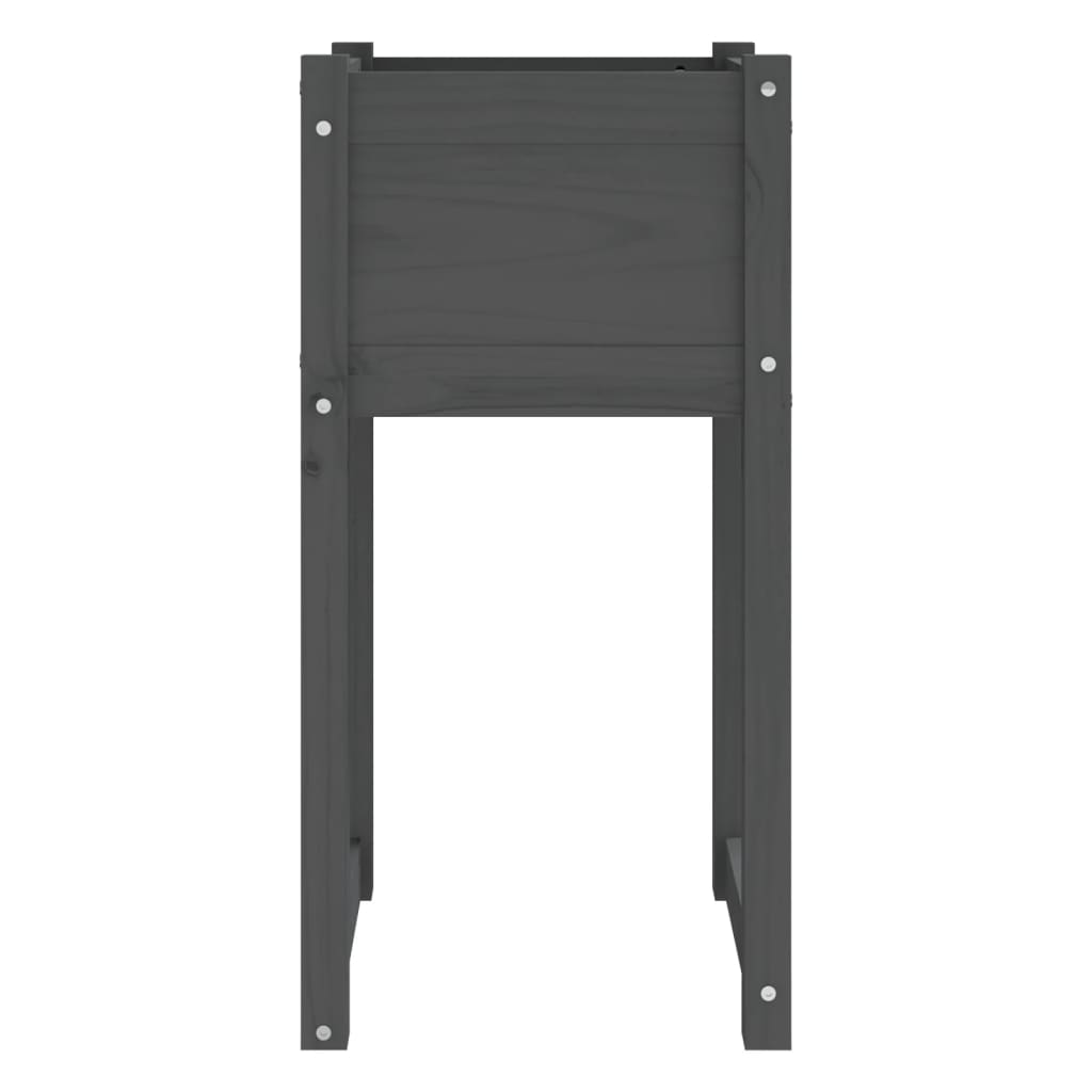 vidaXL Donica, szara, 40x40x81 cm, lite drewno sosnowe