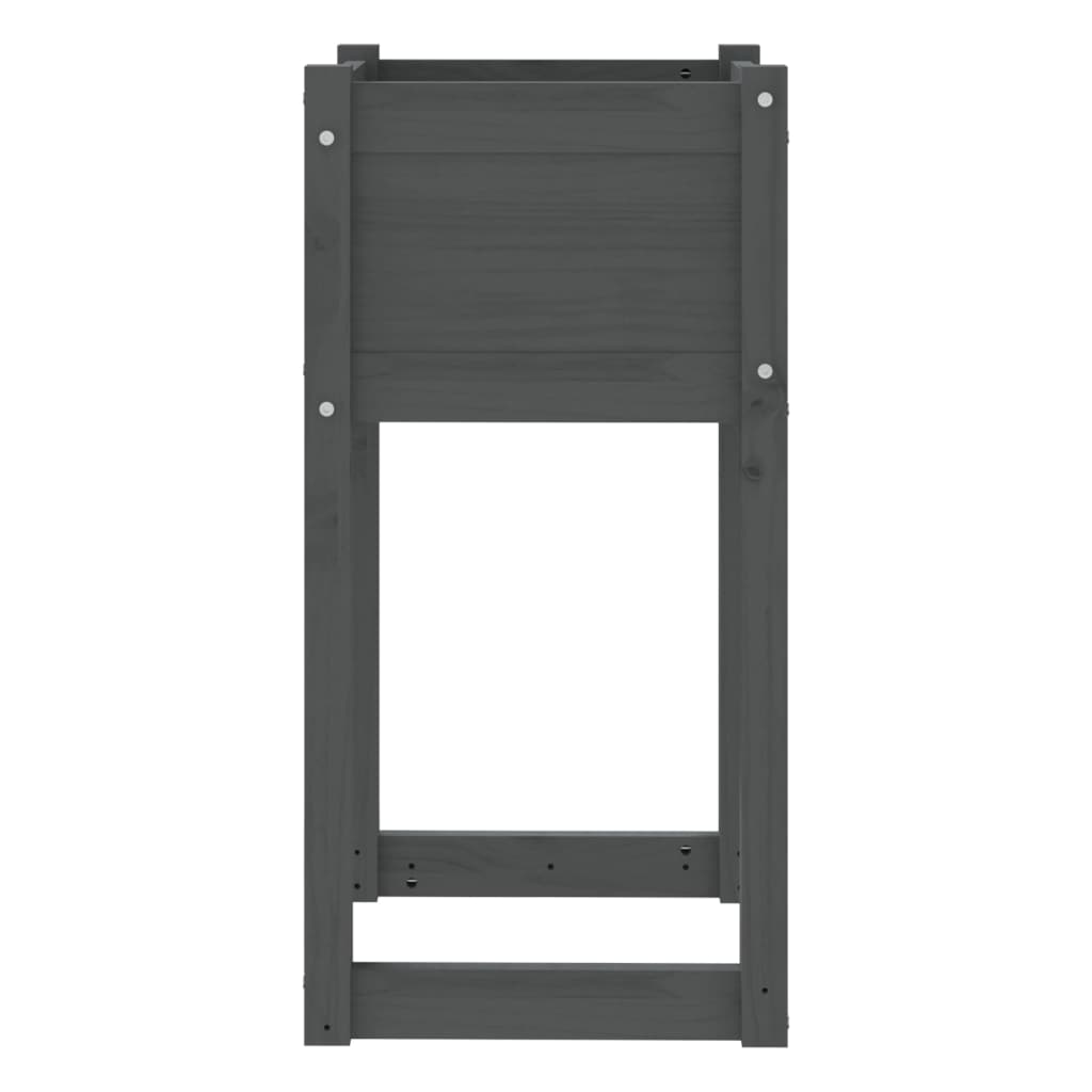 vidaXL Donica, szara, 40x40x81 cm, lite drewno sosnowe