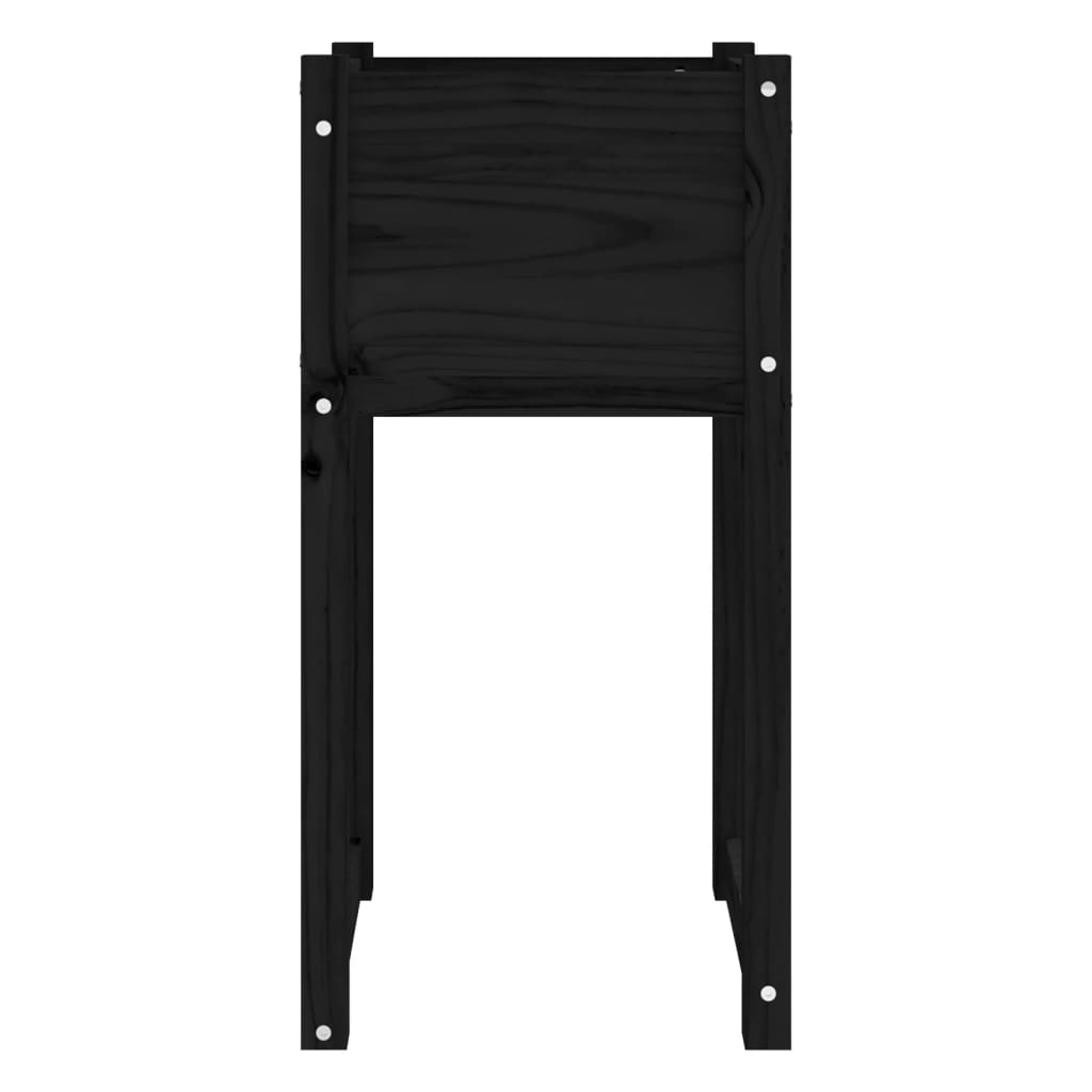 vidaXL Donice, 2 szt., czarny, 40x40x81 cm, lite drewno sosnowe