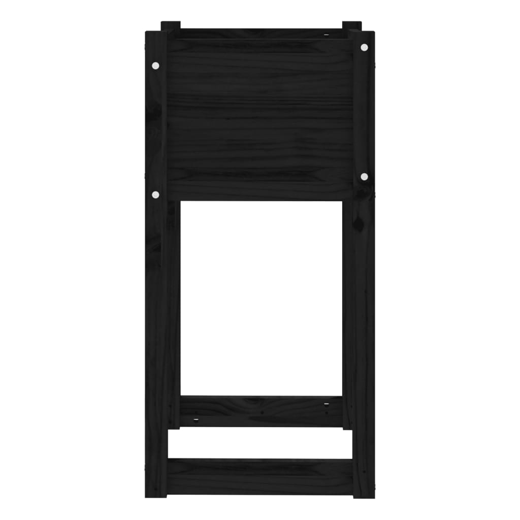 vidaXL Donice, 2 szt., czarny, 40x40x81 cm, lite drewno sosnowe