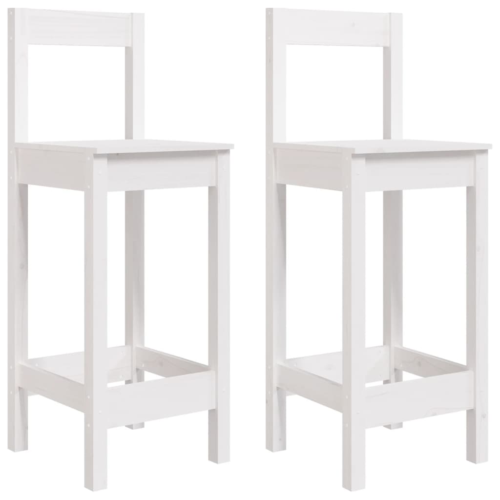 vidaXL Stołki barowe, 2 szt., białe, 40x41,5x112 cm, drewno sosnowe