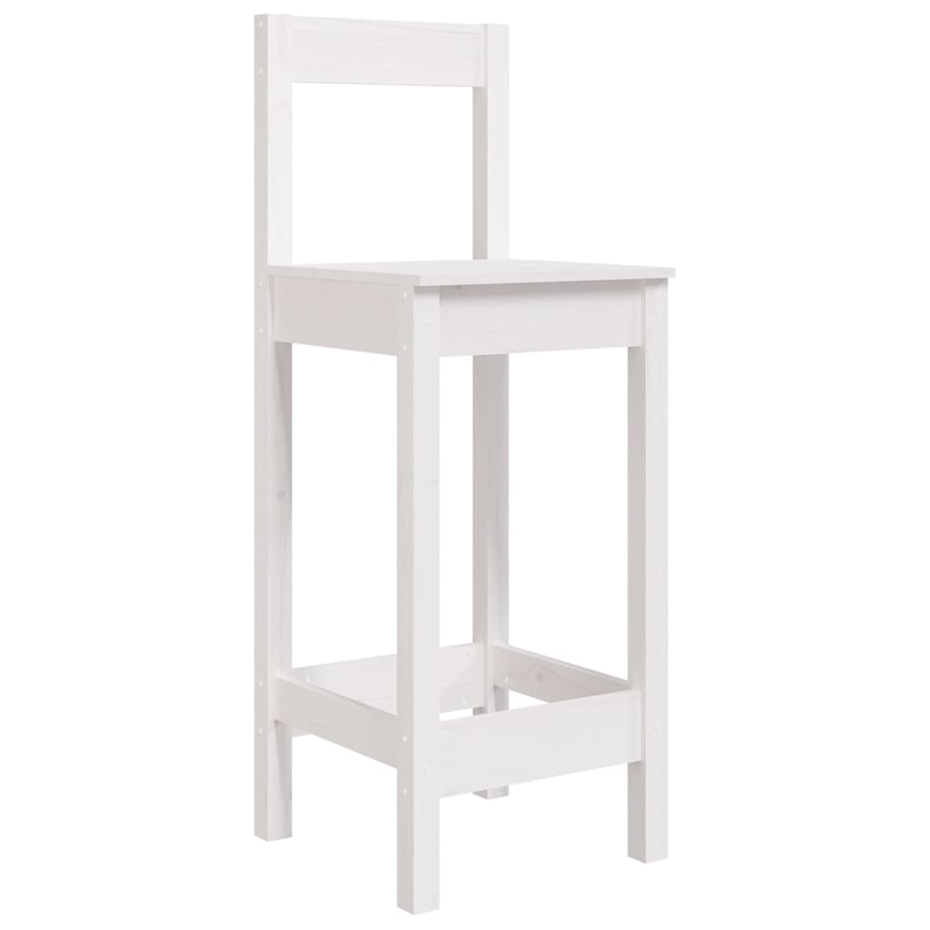 vidaXL Stołki barowe, 2 szt., białe, 40x41,5x112 cm, drewno sosnowe