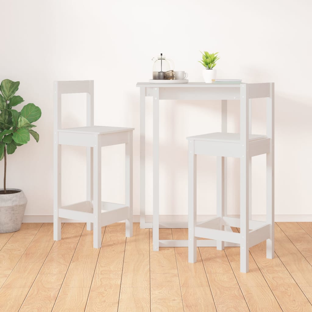 vidaXL Stołki barowe, 2 szt., białe, 40x41,5x112 cm, drewno sosnowe