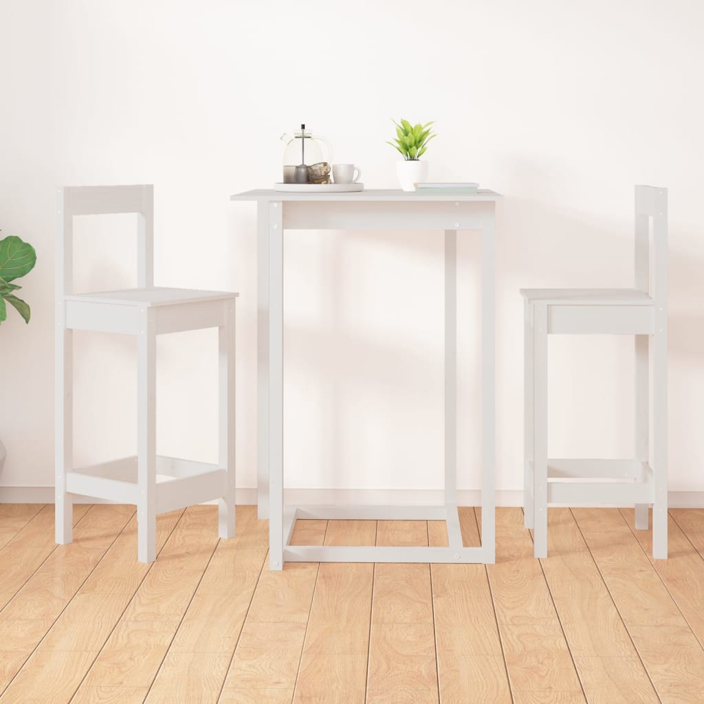 vidaXL Stołki barowe, 2 szt., białe, 40x41,5x112 cm, drewno sosnowe