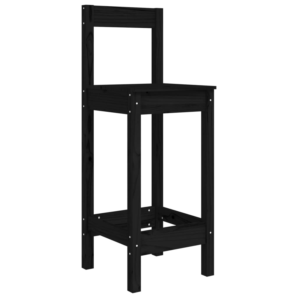 vidaXL Stołki barowe 2 szt., czarne, 40x41,5x112 cm, drewno sosnowe